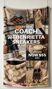 Coach Signature Henrietta Sneakers Flannel Sofa Throw Blanket C384